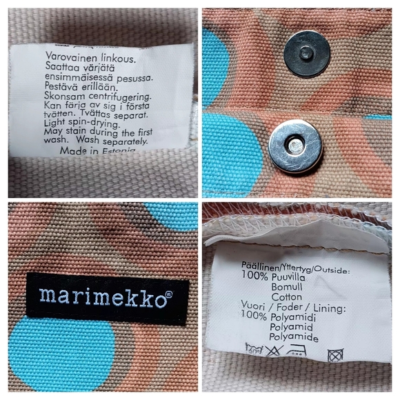 Marimekko  "Petrooli" Canvas Hobo Bag Purse - Picture 6 of 7